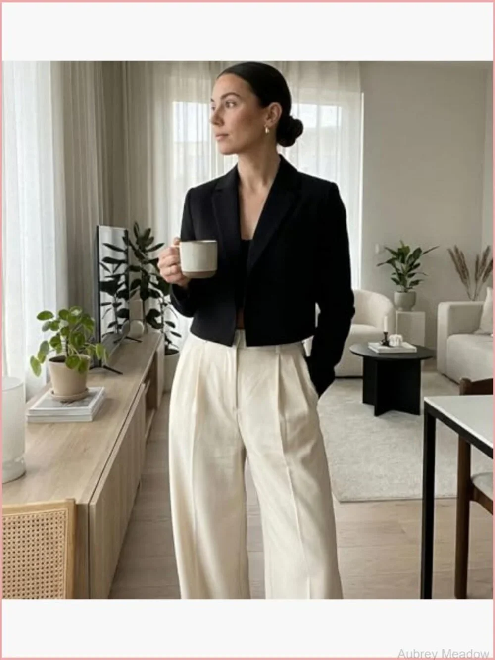 Casual Open Front Cropped Blazer Jacket Long Sleeve Notch Lapel Women